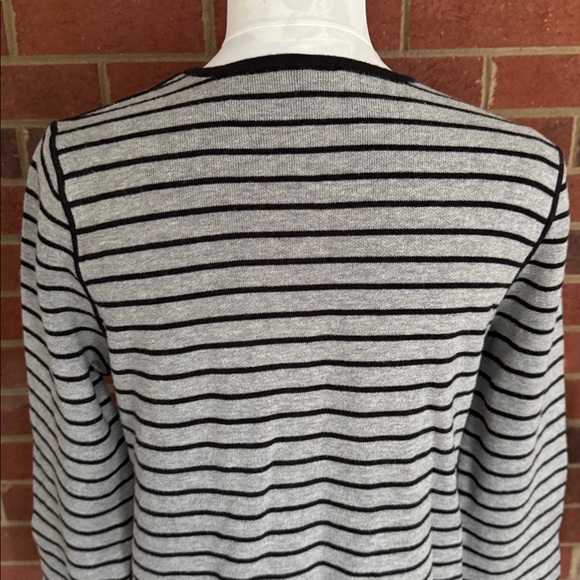 J.jill Reversible Cotton Blend Black/Blank & Heather Gray Long Sleeve Dress - Picture 5 of 8